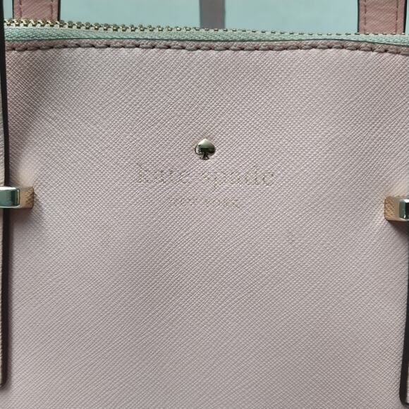 Kate Spade New York Pink Crossgrain Leather Domed Double Handles Satchel Bag - Picture 5 of 16